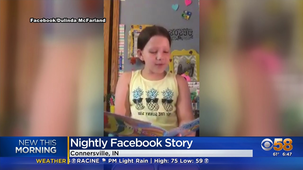Indiana fourth grader reads bedtime stories on Facebook YouTube