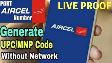 Generate aircel UPC code without network live demo ..