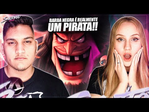 ♪ Barba Negra (One Piece) | Horizonte Obscuro | AniRap & ‪@henriquemendonca - REACT EM CASAL