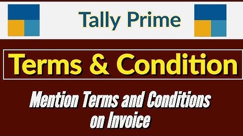 how to Mention Terms and Conditions on Invoice in Tally Prime l by Suman education hub l Accounting