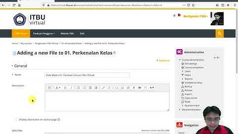 Tutorial Upload Materi ke ITBU Virtual (Moodle)