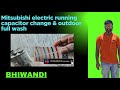 Mitsubishi electric running capacitor change &amp; outdoor full wash bhiwandi -Tubaaircon