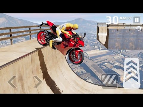 Superhero Moto Stunts Racing:Spiderman stunts game Android Gameplay HD #gearheadesports