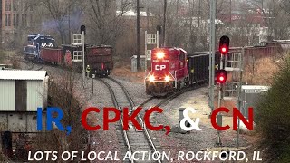 IR, CPKC, and CN, A busy day in Rockford and a nice change from the trains I normally film.