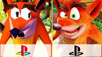 CRASH BANDICOOT REMASTERED VS Crash Bandicoot PS1 - Gameplay Comparison (2017)