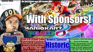 Nintendo Switch Gaming With Sponsors! Mario Kart 8 Deluxe! Rocket League! FIFA 18