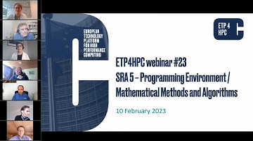 ETP4HPC Webinar - SRA5 /  Programming Environment / Mathematical Methods and Algorithms
