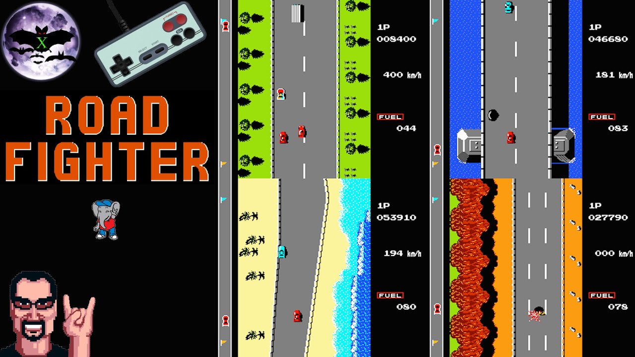 Road Fighter прохождение | Игра (Dendy, Nes, Famicom, 8 bit) Стрим rus