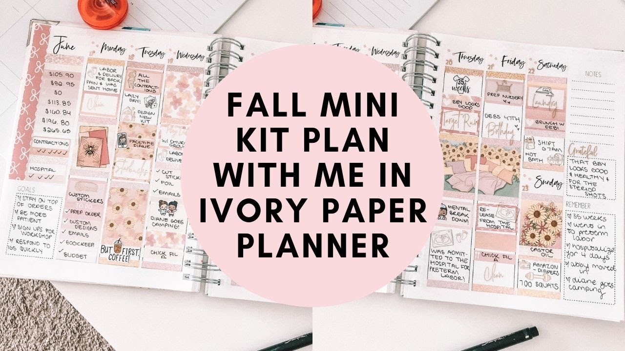 Plan With Me Fall Floral Mini Kit | Ivory Paper Planner