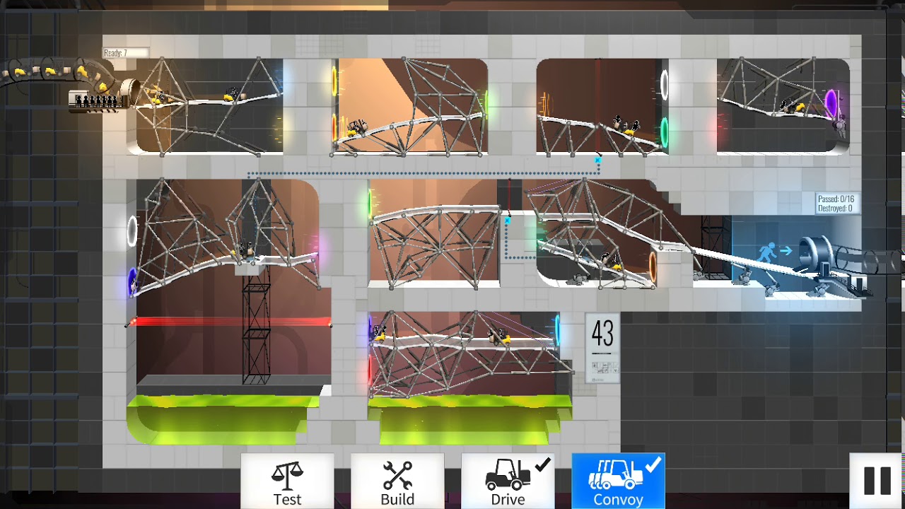 Уровень портала игры. Bridge Constructor Portal. Портал бридж 43. Бридж конструктор 7 уровень. Portal Bridge.