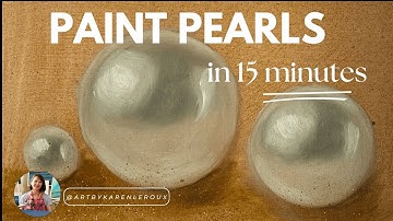 How to paint pearls quickly and easily in just 15 minutes - gentle beginner art tutorial.