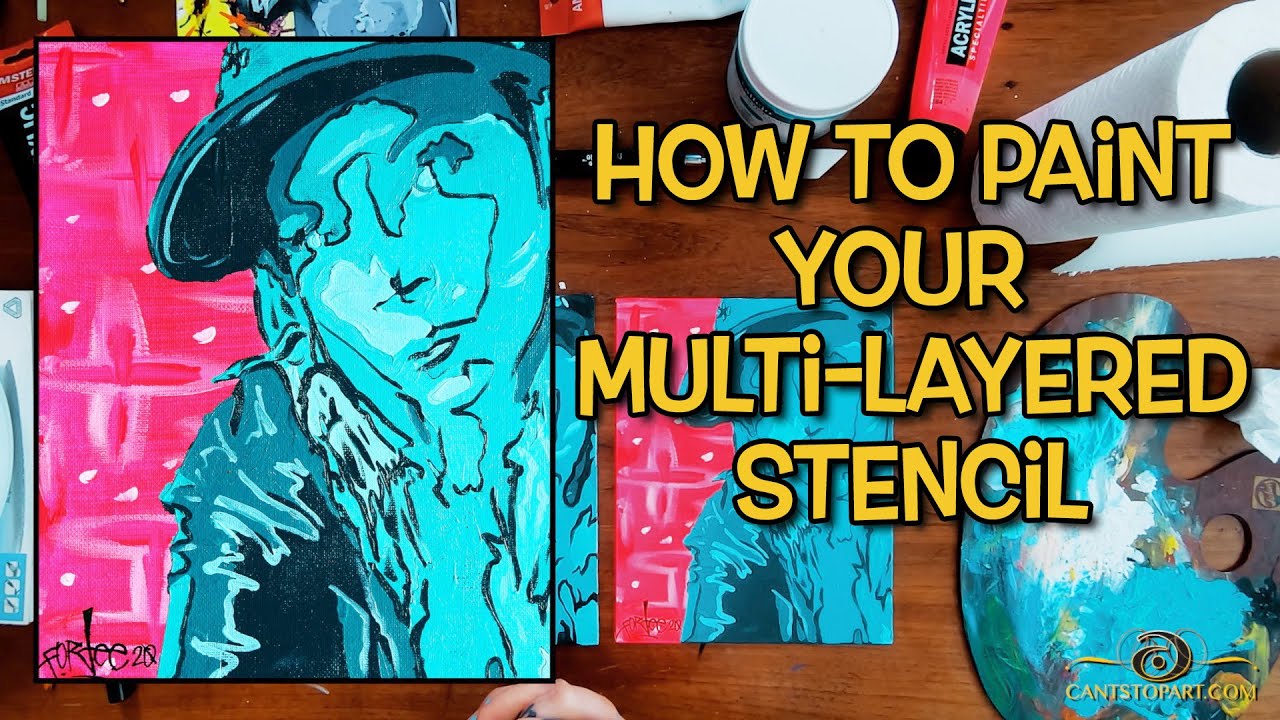How to Paint Your MultiLayered Stencil Cant Stop Art YouTube