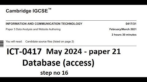 How to add radio button in form access- ICT 0417 May paper 2 2024