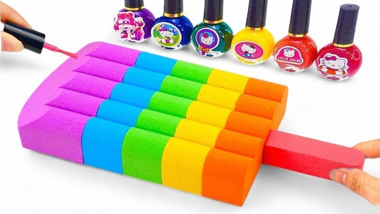 Satisfying Video | How to Make Rainbow Ice Cream with Kinetic Sand Cutting ASMR