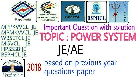 Important MCQ on POWER SYSTEM for JE / AE