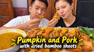 Pumpkin curry | Pork with dried bamboo shoots | Couple Mukbang