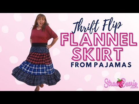 DIY Flannel Skirt from Pajamas Thrift Flip 