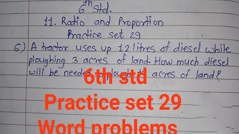 6th std practice set 29 ratio and proportion maths maharashtra state board