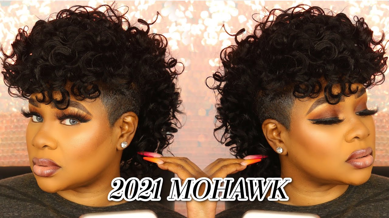 10$ Styles | Curly Mohawk | Protective Style | - YouTube