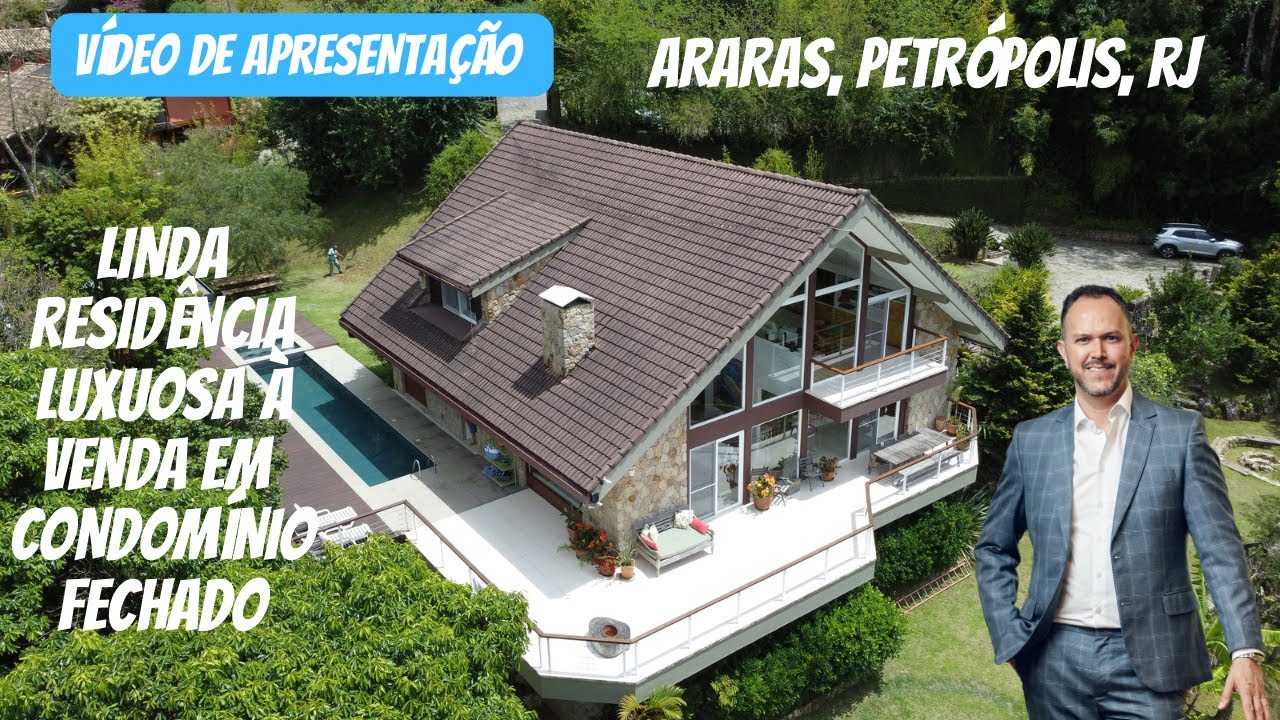 Linda casa à venda em condomínio fechado nas montanhas de Araras, Petrópolis, RJ | Vídeo completo