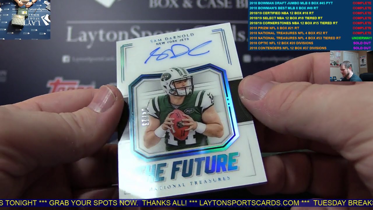 2018 Panini National Treasures Football Hobby 4 Box Case Break #53   TIERED RANDOM TEAMS