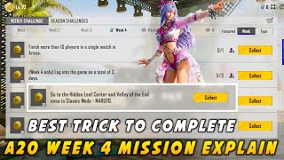 🔴BGMI A20 ROYAL PASS WEEK 4 MISSION EXPLAIN | HOW TO COMPLETE A20 WEEK 4 MISSION