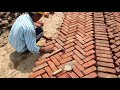 Laying of Brick soling or flooring in yard, car parking, Farm house, village roads Part-1