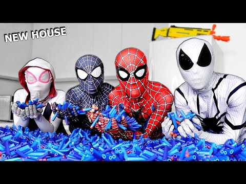 TEAM SPIDER-MAN vs SPIDER-GIRL in REAL LIFE || One Day At New House ( Live Action )