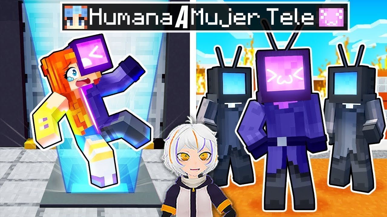 ¡DE HUMANA A MUJER TELE en Minecraft! | ChuyMine REACCIONA a PrincesaHana Español