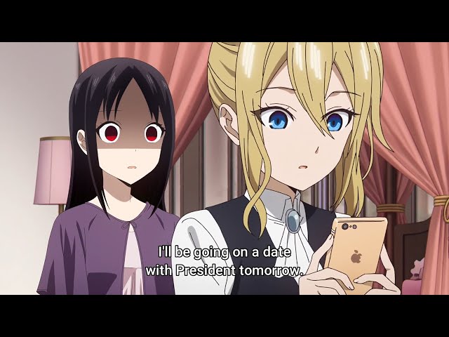 Kaguya is Jealous of Hayasaka going on a date with Shirogane class=