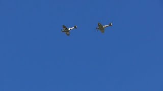 Dame Vera Lynn's Funeral Fly Past With Two Spitfires.