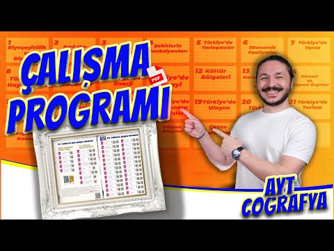 AYT COĞRAFYA GARANTİ KONULAR  DERS ÇALIŞMA PROGRAMI