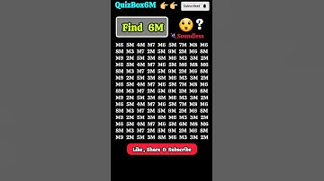 Find the odd 👉 "6M"🔥🤔😃👀.... #games #brainteaser #puzzle #ytshorts #maths #trendingshorts