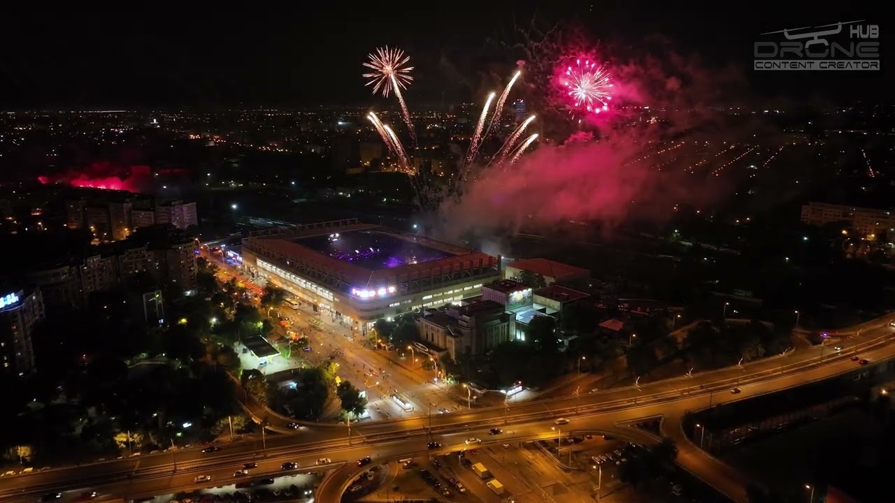 RAPID BUCURESTI ... Spectacolul de artificii la sarbatorirea a 100 ani de existenta