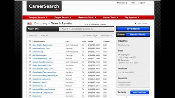CareerSearch v3 - Saving Search Criteria