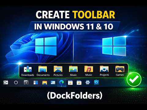 How to Create Toolbar in Windows 11 and 10 (DockFolders) | GearUpWindows Tutorial