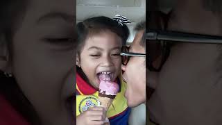 AMANDA EATS STALENT ICE CREAM⁉️ #shorts #alviandmiracle #alunadanamanda