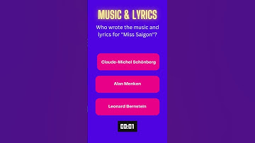 Thumbnail of Who wrote the music and lyrics for "Miss Saigon"? #broadway #quiz #composer #musical #misssaigon