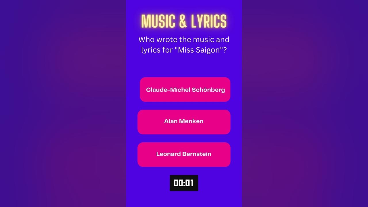 Who wrote the music and lyrics for "Miss Saigon"? #broadway #quiz #composer #musical #misssaigon