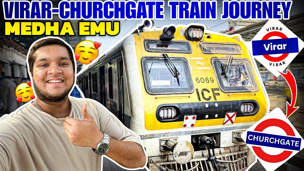 Virar-Churchgate Fast Train Journey In Medha Emu 🚂 | Local Train Journey In Western Line 