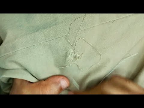 تعلم رفي اي بنطلون جبردين مقطوع وازاي تطلع الخيوط منه      81