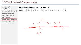 Math 441 - 1.3 Axiom of Completeness