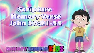 Detailed John 20:21-22 -- Scripture Memory Verse – Mighty Sound Kids Details