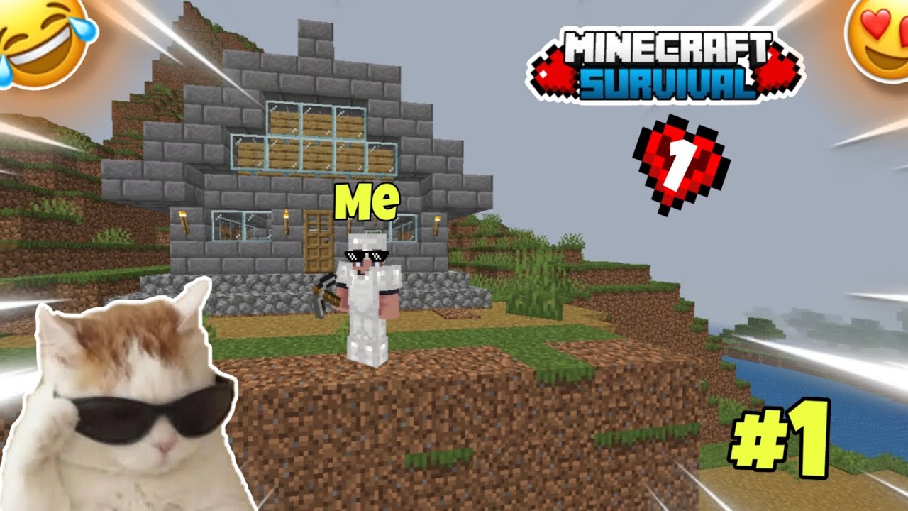 Minecraft PE Survival Series Ep 1 🔥 | Made OP Survival Base & Armour ...