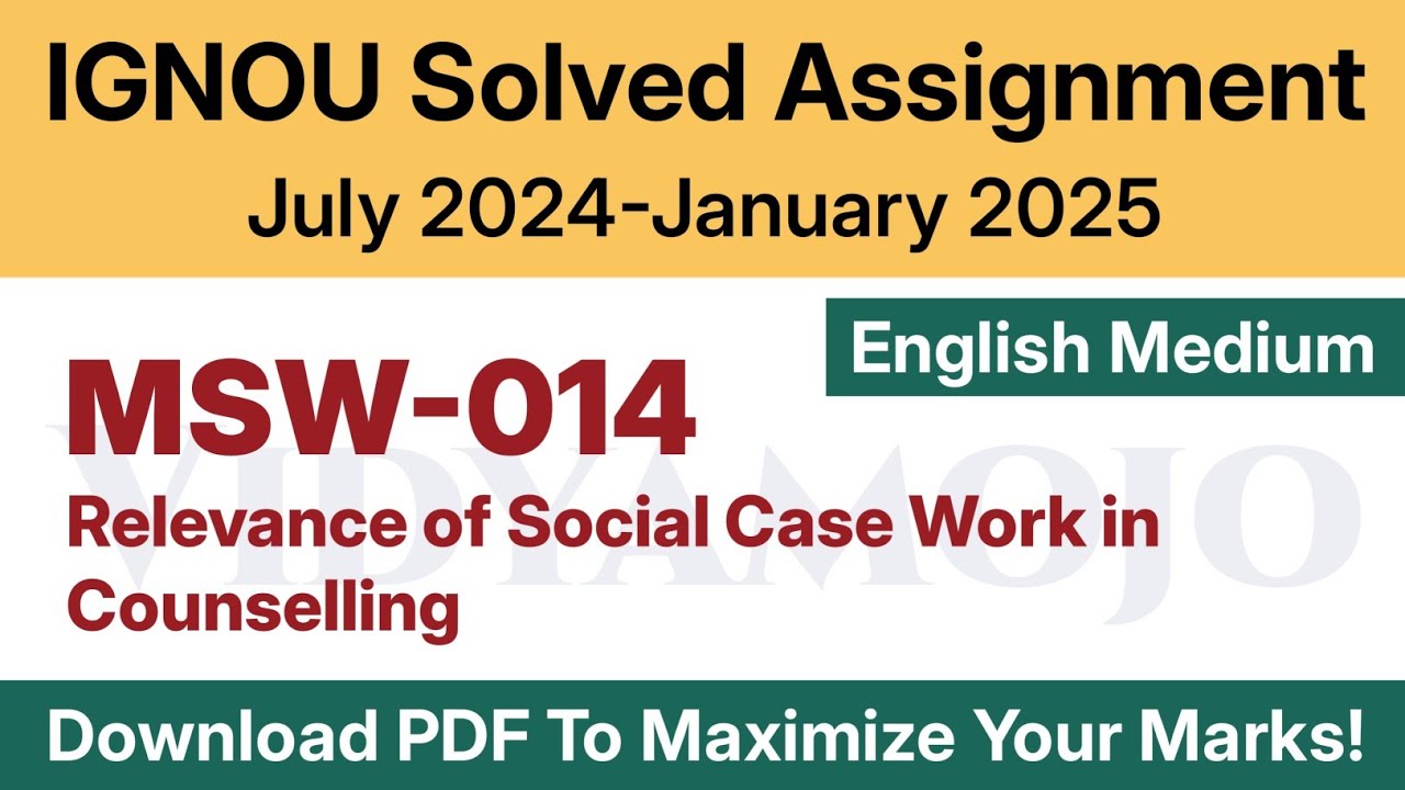 IGNOU MSW 014 Solved Assignment 2024-25 English Medium PDF Download | IGNOU MSW(C) 2nd Year
