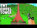 What if Activate a EIFFEL TOWEROF TNT in Minecraft ??? TNT Explosion Endless World !!!
