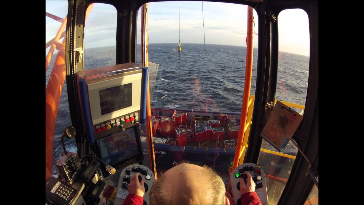 Working the crane on a North-sea rig. - YouTube
