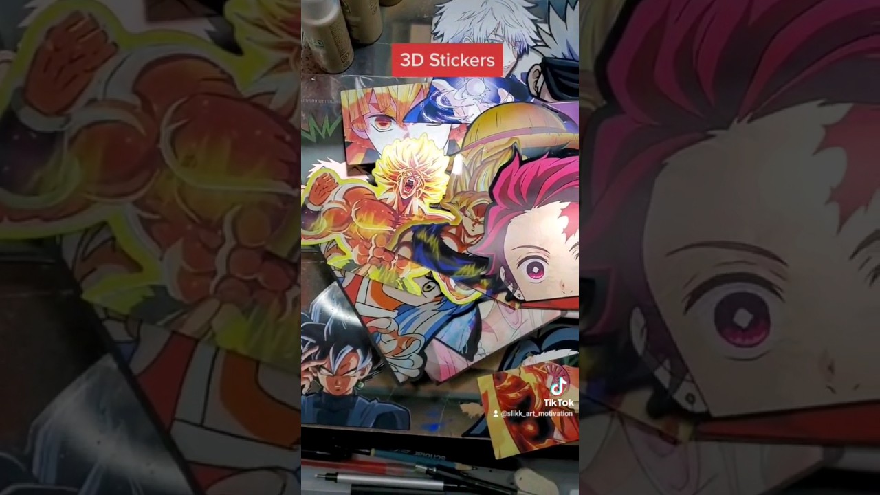 3D Motion Moving Anime Art Sticker Lenticular Holographic Weeb Decals 