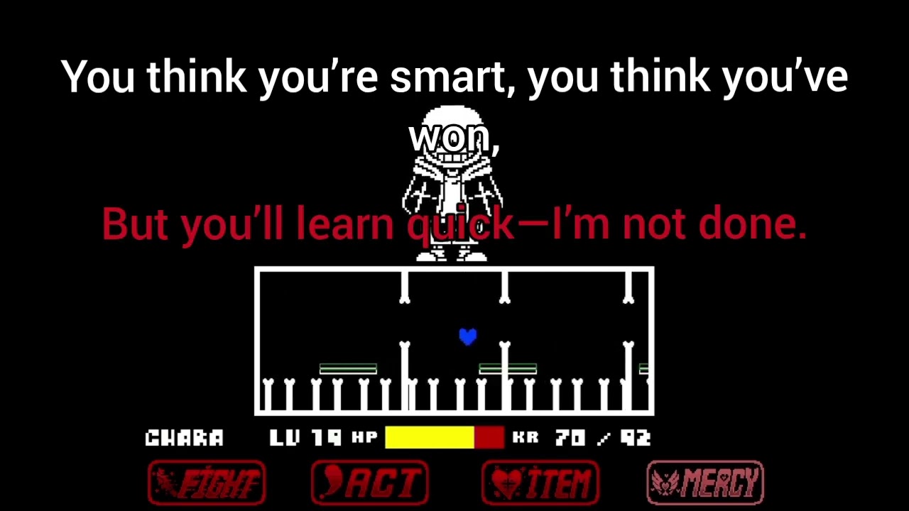 Undertale last breath phase 1 AI version (lyrics video)