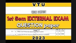 1ST SEM EXTERNAL EXAM QUESTION PAPERS OF 2023 VTU EXAM #vtu #vtuexams